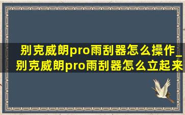 别克威朗pro雨刮器怎么操作_别克威朗pro雨刮器怎么立起来