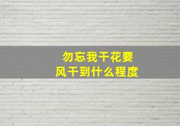 勿忘我干花要风干到什么程度