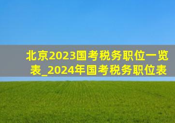 北京2023国考税务职位一览表_2024年国考税务职位表