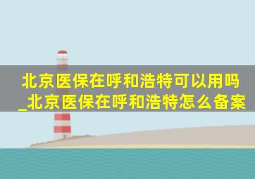 北京医保在呼和浩特可以用吗_北京医保在呼和浩特怎么备案