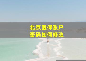 北京医保账户密码如何修改