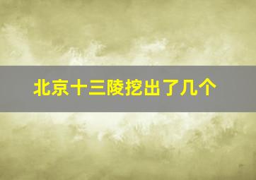 北京十三陵挖出了几个