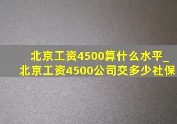 北京工资4500算什么水平_北京工资4500公司交多少社保