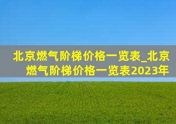 北京燃气阶梯价格一览表_北京燃气阶梯价格一览表2023年