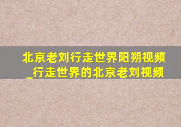 北京老刘行走世界阳朔视频_行走世界的北京老刘视频