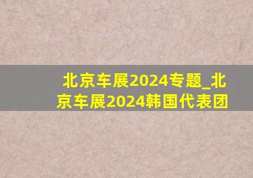 北京车展2024专题_北京车展2024韩国代表团