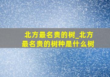 北方最名贵的树_北方最名贵的树种是什么树