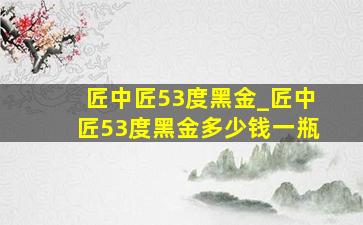 匠中匠53度黑金_匠中匠53度黑金多少钱一瓶