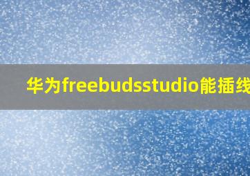 华为freebudsstudio能插线吗