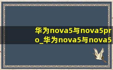 华为nova5与nova5pro_华为nova5与nova5pro对比