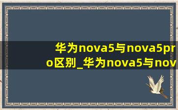 华为nova5与nova5pro区别_华为nova5与nova5pro区分