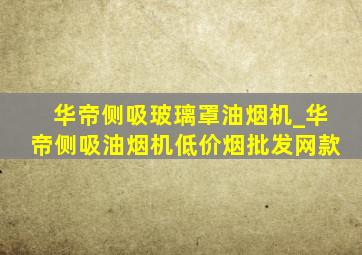 华帝侧吸玻璃罩油烟机_华帝侧吸油烟机(低价烟批发网)款