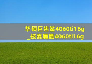 华硕巨齿鲨4060ti16g_技嘉魔鹰4060ti16g