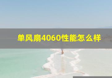 单风扇4060性能怎么样