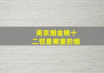 南京烟金陵十二钗是哪里的烟