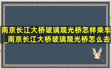 南京长江大桥玻璃观光桥怎样乘车_南京长江大桥玻璃观光桥怎么去