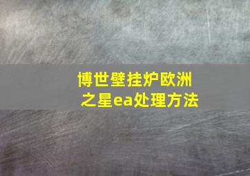 博世壁挂炉欧洲之星ea处理方法