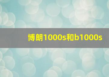 博朗1000s和b1000s