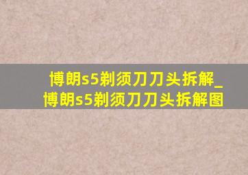 博朗s5剃须刀刀头拆解_博朗s5剃须刀刀头拆解图