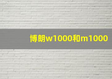 博朗w1000和m1000