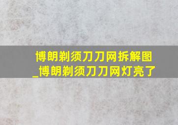 博朗剃须刀刀网拆解图_博朗剃须刀刀网灯亮了