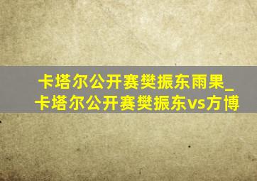 卡塔尔公开赛樊振东雨果_卡塔尔公开赛樊振东vs方博