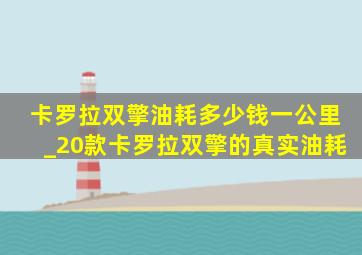 卡罗拉双擎油耗多少钱一公里_20款卡罗拉双擎的真实油耗