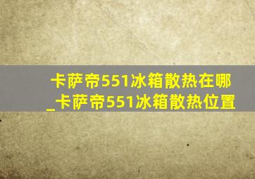 卡萨帝551冰箱散热在哪_卡萨帝551冰箱散热位置