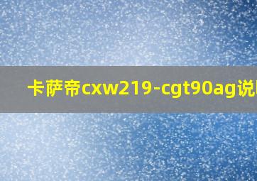 卡萨帝cxw219-cgt90ag说明书