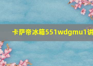 卡萨帝冰箱551wdgmu1讲解