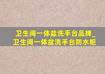 卫生间一体盆洗手台品牌_卫生间一体盆洗手台防水柜