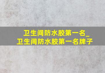 卫生间防水胶第一名_卫生间防水胶第一名牌子