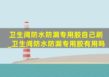 卫生间防水防漏专用胶自己刷_卫生间防水防漏专用胶有用吗