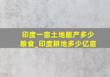 印度一亩土地能产多少粮食_印度耕地多少亿亩