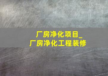 厂房净化项目_厂房净化工程装修