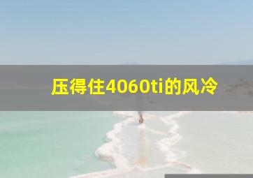 压得住4060ti的风冷