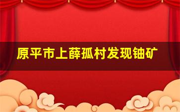 原平市上薛孤村发现铀矿