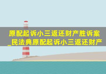 原配起诉小三返还财产胜诉案_民法典原配起诉小三返还财产