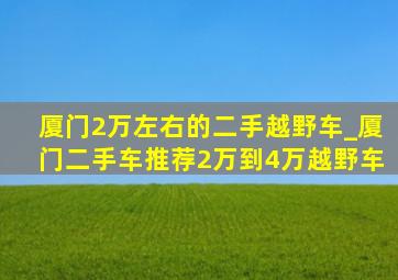 厦门2万左右的二手越野车_厦门二手车推荐2万到4万越野车