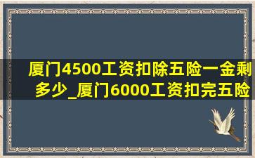 厦门4500工资扣除五险一金剩多少_厦门6000工资扣完五险一金剩多少