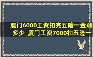 厦门6000工资扣完五险一金剩多少_厦门工资7000扣五险一金还剩多少