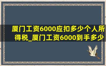 厦门工资6000应扣多少个人所得税_厦门工资6000到手多少