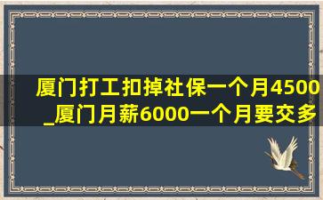 厦门打工扣掉社保一个月4500_厦门月薪6000一个月要交多少社保