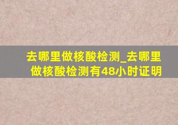 去哪里做核酸检测_去哪里做核酸检测有48小时证明