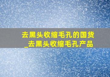 去黑头收缩毛孔的国货_去黑头收缩毛孔产品