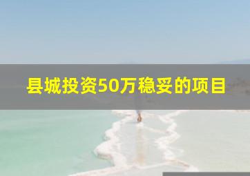 县城投资50万稳妥的项目