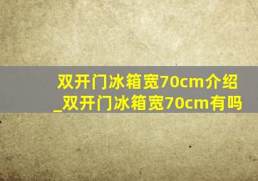 双开门冰箱宽70cm介绍_双开门冰箱宽70cm有吗