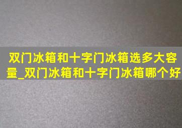 双门冰箱和十字门冰箱选多大容量_双门冰箱和十字门冰箱哪个好