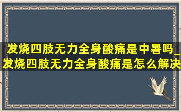 发烧四肢无力全身酸痛是中暑吗_发烧四肢无力全身酸痛是怎么解决