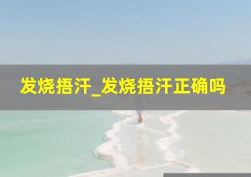 发烧捂汗_发烧捂汗正确吗